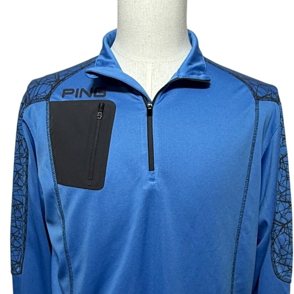 Ping Pullover Shirt Mens Medium Blue Ranger 3.0 SensorCool 1/4 Zip Long Sleeve